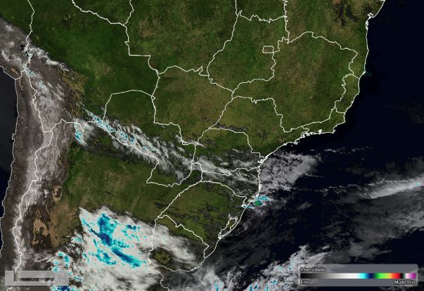 Foto de satélite divulgada hoje (09) pelo Simepar.