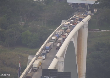 Ponte da Amizade. Foto: reprodução da câmera ao vivo da CATVE