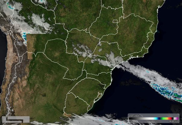 Foto de satélite divulgada hoje (18) pelo Simepar