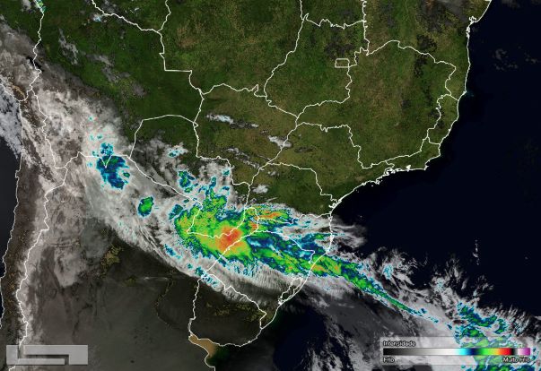 Foto de satélite divulgada pelo Simepar hoje(14)