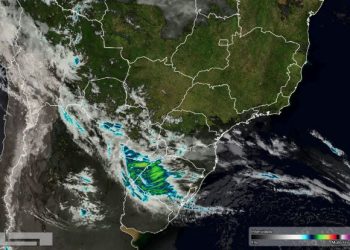 Foto de satélite de hoje (15) divulgada pelo Simepar