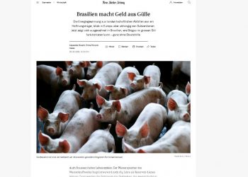 Reprodução da matéria do jornal suíço. Foto: IB/Divulgação