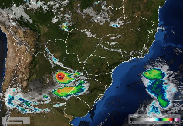 Foto de satélite divulgada pelo Simepar nesta quarta (14).