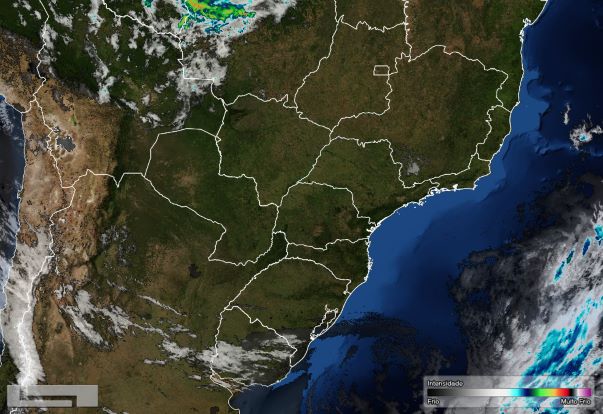 Foto de satélite divulgada pelos Simepar nesta hoje (06).