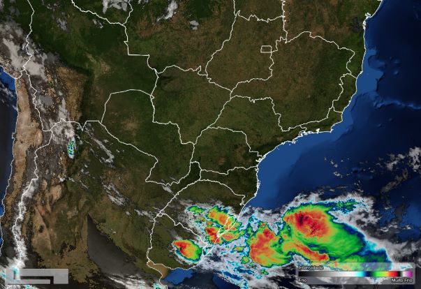 Foto de satélite divulgada pelo Simepar