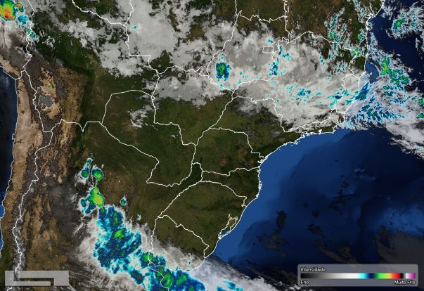 Foto de satélite divulgada hoje pelo Simepar