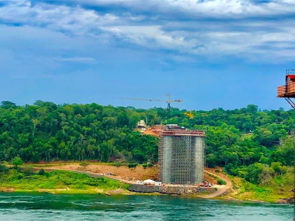Foto tirada ontem mostra o estágio das obras. Fotos: Patrícia Iunovich/Itaipu Binacional