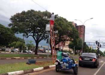 Radar sendo aferido na Avenida Paraná. Foto: arquivo/Não Viu?