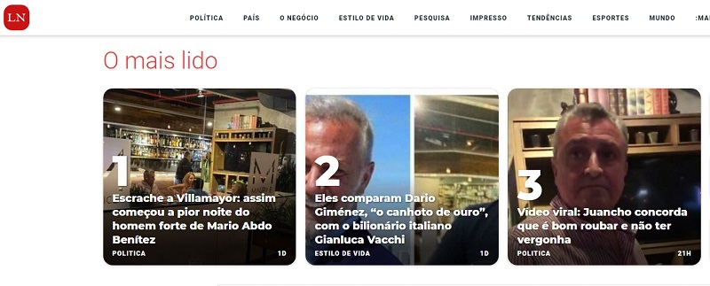 Reprodução do jornal La Nación