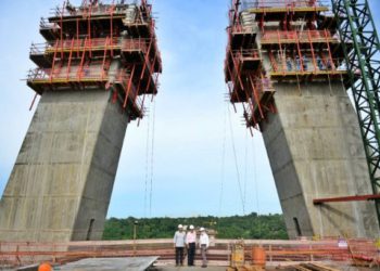 Ponte da Integração em construção. Foto: Agência IP/divulgação