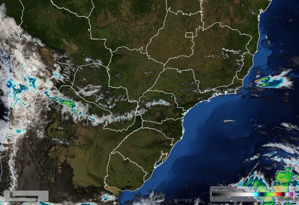 Foto de satélite divulgada hoje pelo Simepar