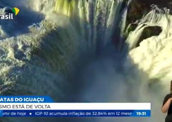 Cataratas do Iguaçu. Imagem: reprodução do vídeo da TV Brasil.