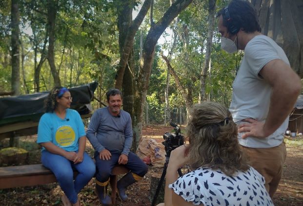 Estevam Martins de Souza e Márcia Fernandes de Oliveira relataram sua experiência com a piscicultura familiar. Fotos: Tamiris Amâncio