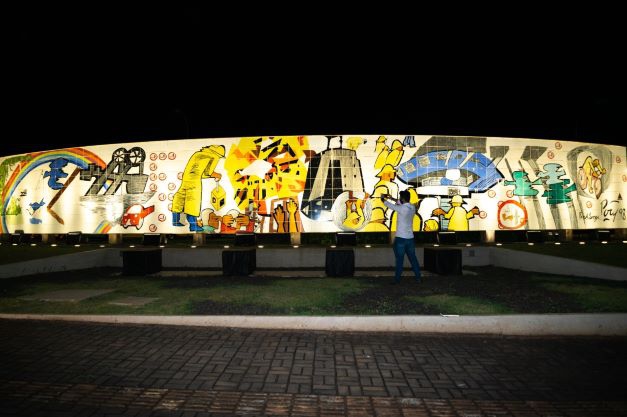 Painel do Barrageiro uma das atrações da Iluminação da Barragem. Fotos: Sara Cheida/IB