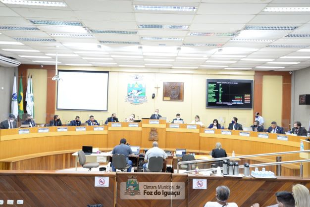 Plenário da Câmara de Vereadores de Foz. Foto: CMFI/Divulgação