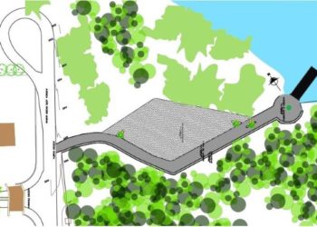 Projeto da construção da rampa na praia de Três Lagoas. Ilustração: PMFI/Divulgação