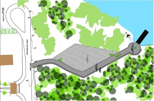 Projeto da construção da rampa na praia de Três Lagoas. Ilustração: PMFI/Divulgação