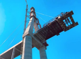 Ponte da Integração em construção, lado brasileiro. Foto: DER-PR/Divulgação