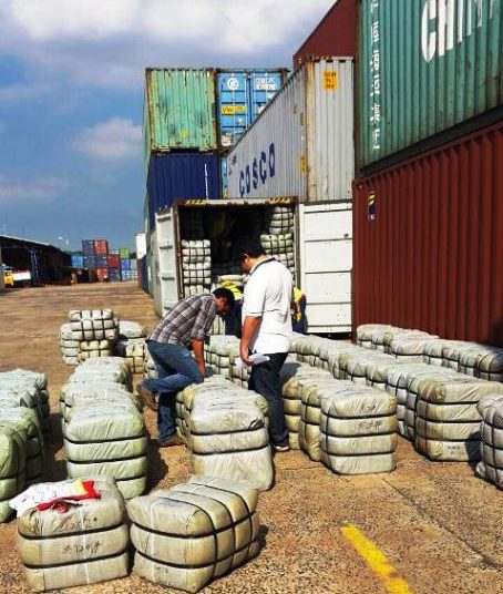 Droga apreendida em contêiner no Paraguai. Foto ilustrativa: Agência IP