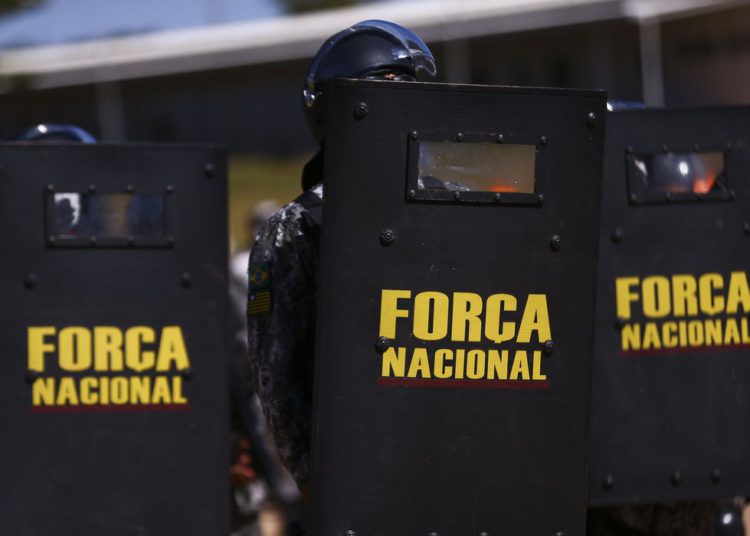 Cerimônia de entrega de itens de segurança para 23 estados e o Distrito Federal. Os bens, que fazem parte do acervo da Força Nacional de Segurança Pública.