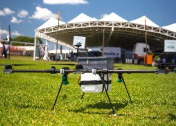 O Parque Tecnológico está realizando a demonstração do equipamento, desenvolvido em parceira com a Unioeste, na Fly Arena do Show Rural. Foto: PTI