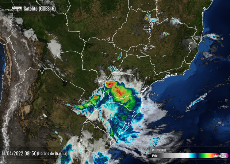 Foto feita por satélite divulgada hoje pelo Simepar