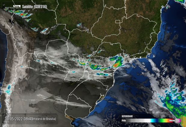 Foto gerada por satélite divulgada nesta segunda-feira pelo Simepar