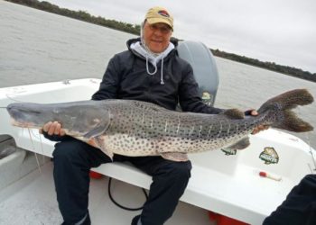 O autor pescando na Argentina. Foto: arquivo do autor