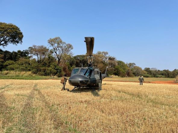 Helicóptero utilizado na operação. Foto: PF/Divulgação