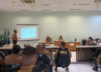 Em Matinhos, no sábado (10), Polícia Militar reuniu comandantes para preparatório da Operação Verão -
Foto: SESP