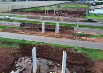 Viaduto da BR-277 na Perimetral de Foz tem vigas concluídas e vai passar por teste -
Foto: DER