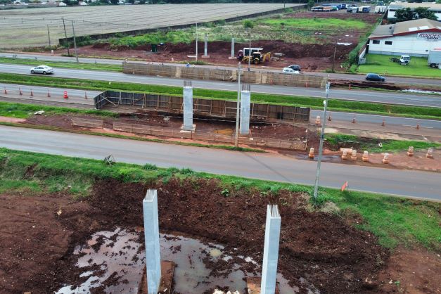 Viaduto da BR-277 na Perimetral de Foz tem vigas concluídas e vai passar por teste -
Foto: DER