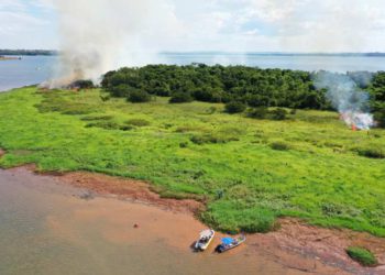 Incêndios florestais em área protegida da usina. Foto: Giandrei Dudek/Itaipu Binacional