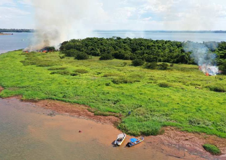 Incêndios florestais em área protegida da usina. Foto: Giandrei Dudek/Itaipu Binacional
