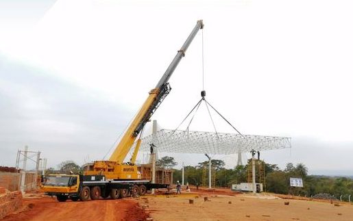 Montagem da estrutura do teto da área de cargas começou esta semana. Foto: divulgação/MOP