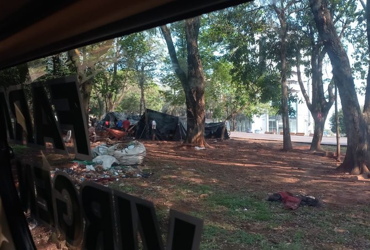 "Carpas" instaladas na área centra da cidade. Foto: cortesia