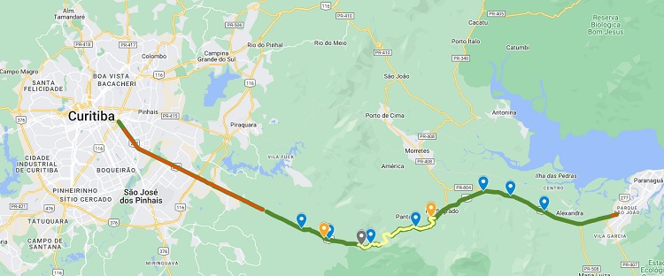 Trecho da BR-277 que ganhará pista tripla. Ilustração: AEN