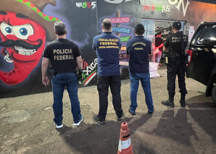 Fiscalização de estabelecimentos comerciais em andamento ontem à noite. Foto: divulgação