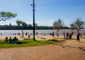 Prainha de Três Lagoas está com águas próprias para banhos. Foto: PMFI