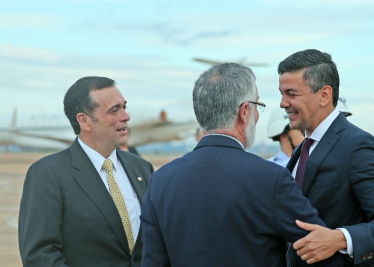 Chegada do presidente Peña ao Brasil. Foto: Presidência da República.
