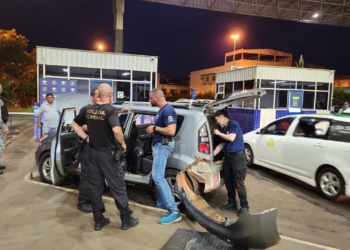 Veículo conduzido pele suposto policial paraguaio. Foto: divulgação