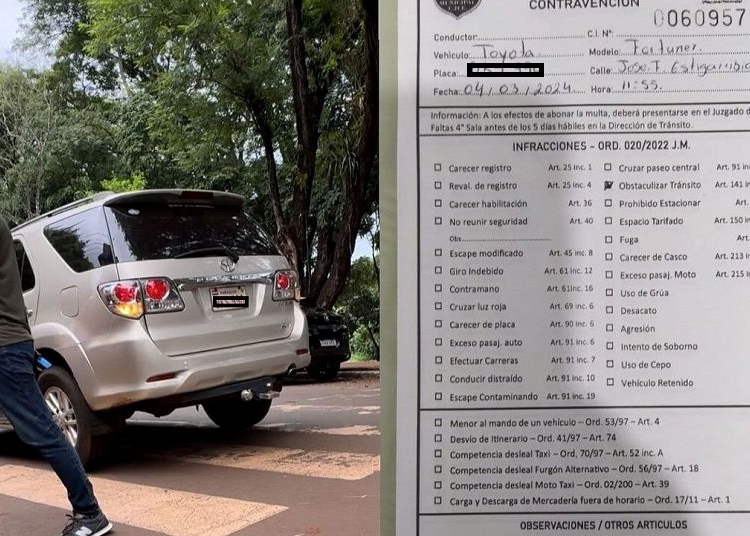 Fotos de veículos multados a partir de denúncias da população de Ciudad del Este, divulgadas pela prefeitura local