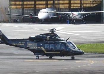 Helicóptero modelo 412 Classic da PF. Foto: reprodução/Youtube