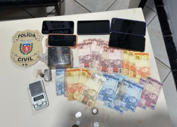 Dinheiro e objetos apreendidos na operação. Foto: divulgação