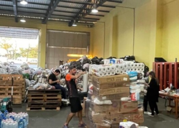 Parte das doações arrecadadas. Foto: Rádio Cultura