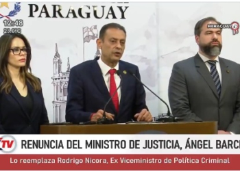 Da esquerda para a direita: Paula Carro, Barchini e Nicora. Foto: captura de imagem/Agência IP