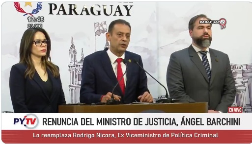 Da esquerda para a direita: Paula Carro, Barchini e Nicora. Foto: captura de imagem/Agência IP