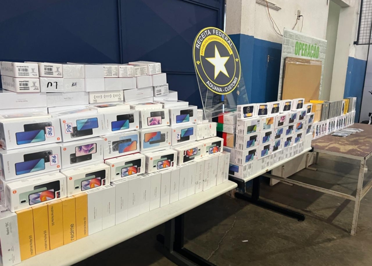 Celulares apreendidos pela Receita Federal este ano. Foto: divulgação