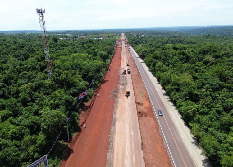 Obra de duplicação da Avenida das Cataratas. Foto: DER