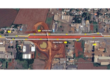BR-277 será bloqueada em Foz do Iguaçu nesta terça-feira para avanço em obra de novo viaduto
Foto: DER-PR